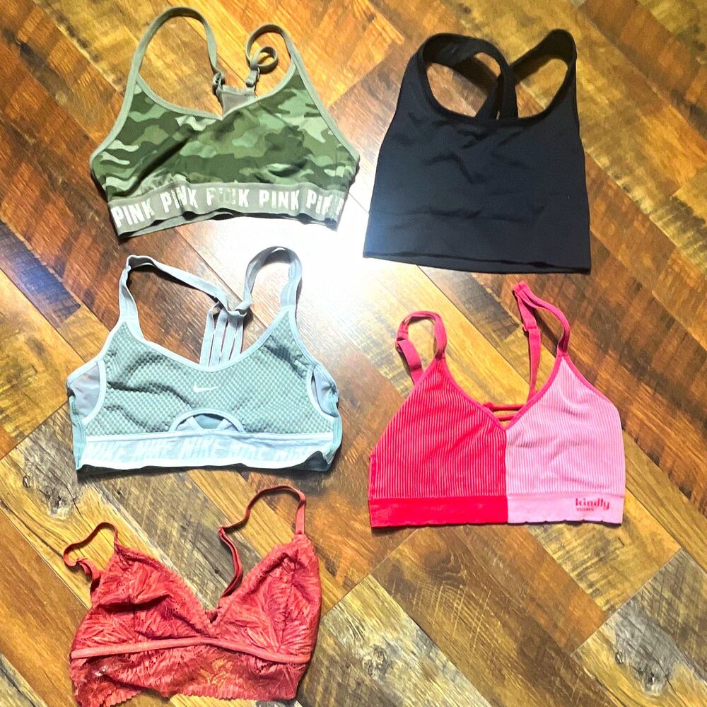 Bundle of various Women’s  Bralette Wireless Racerback Lace Camo Multicolor XS M